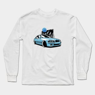 Blue E39 Classic Saloon In Mountains Long Sleeve T-Shirt